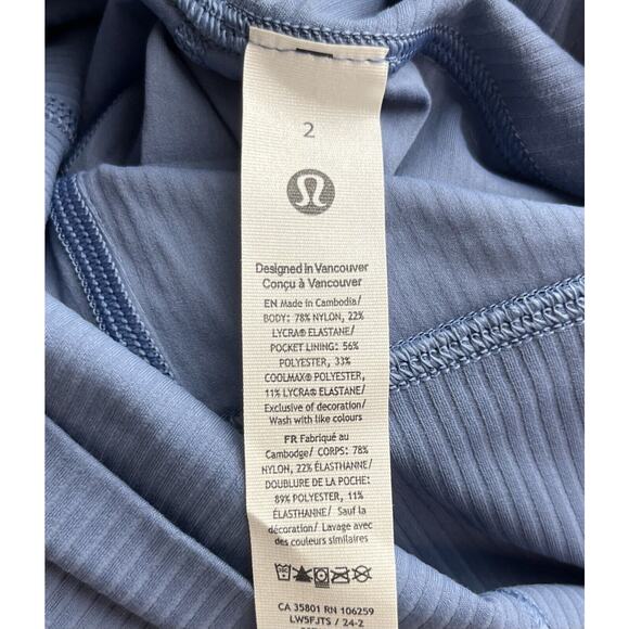 Lululemon Align Ribbed HR Pant 25" Size 2 Blue $118 LW5FJTS NWT - Picture 4 of 9